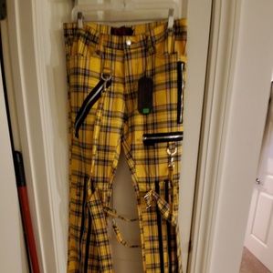 Yellow plaid bo sage pants